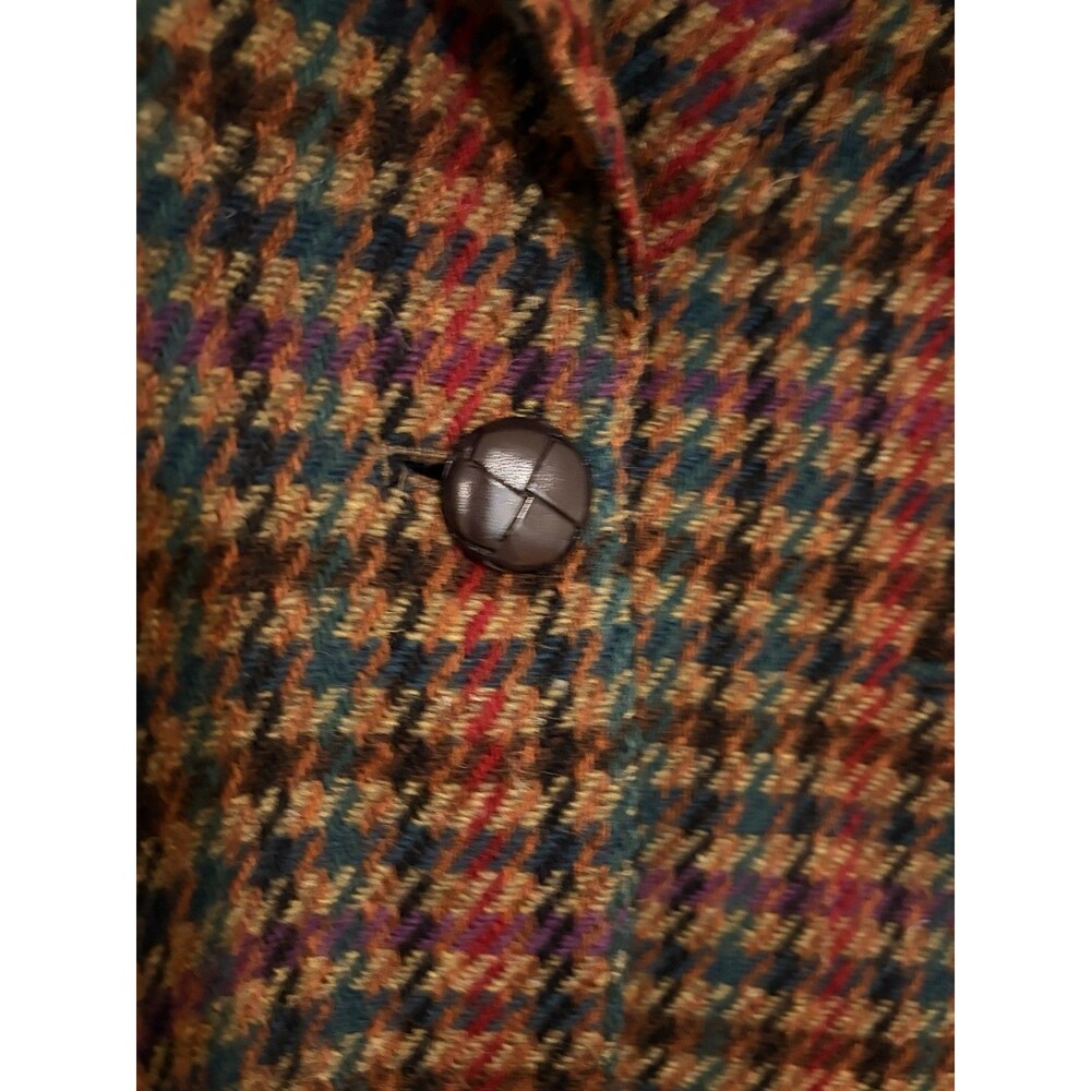 Vintage Giorgio Sant Angelo Blazer Womens 10 Brown Herringbone 100% Wool - Picture 6 of 10